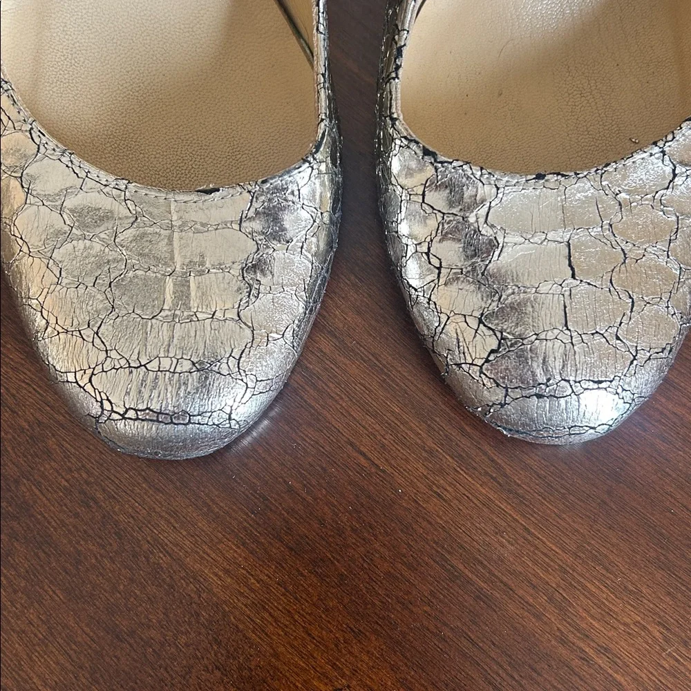 Kate Spade Karolina Python Embossed Leather Metallic Heels - Picture 5 of 10